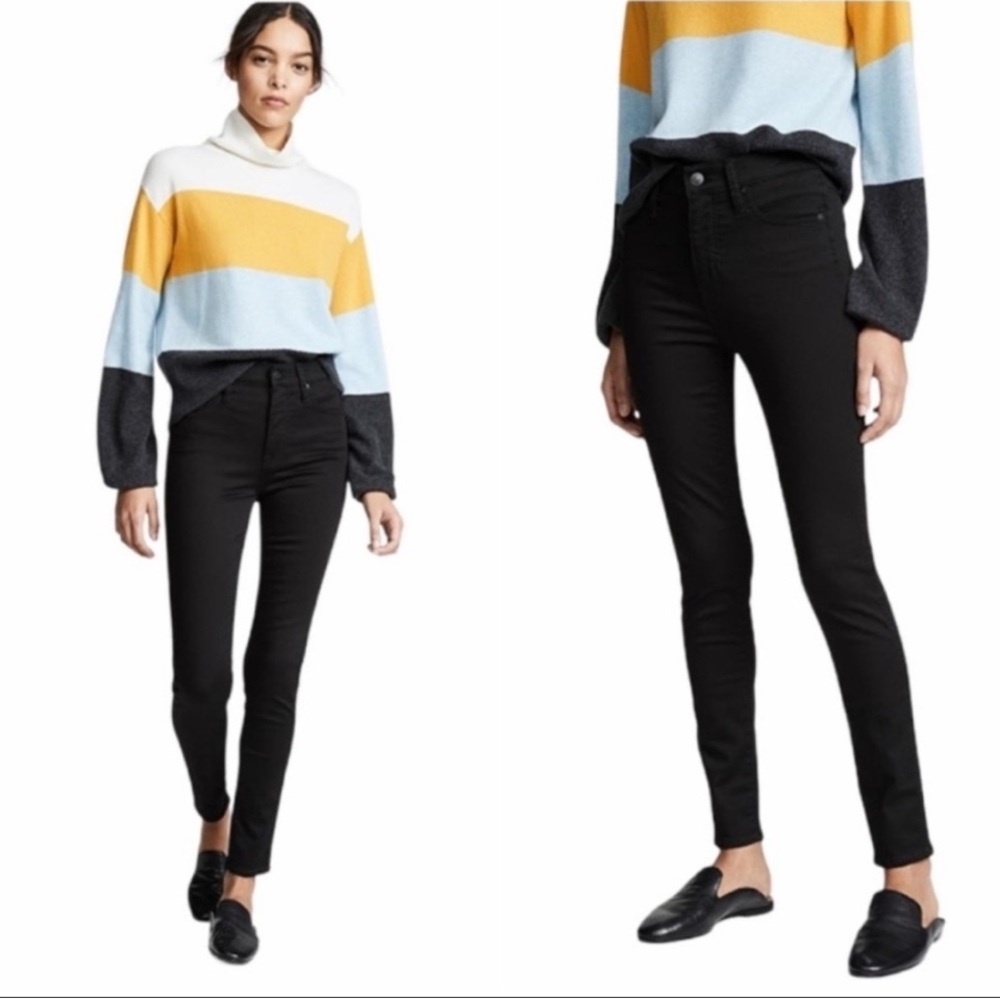 Madewell Black 9” High Rise Skinny Jeans - Picture 1 of 7